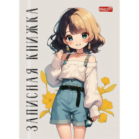 Записная книжка А7 твердая обложка 48 листов (Prof-Press) Девушка с разноцветными волосами глянцевая ламинация арт.48-1712