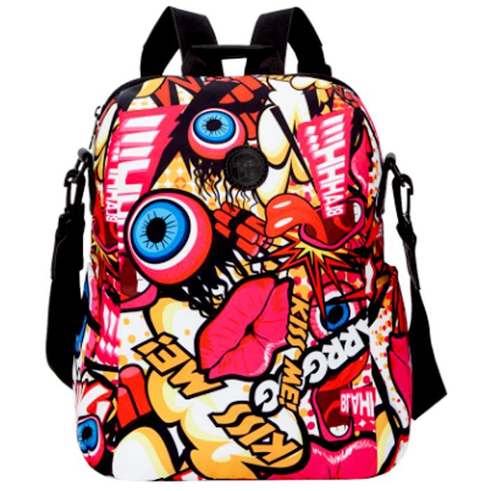 Рюкзак для девочки (Grizzly) арт RXL-129-6/1 графити 29х33х14 см