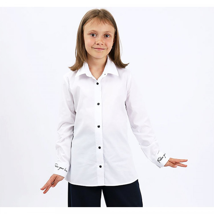 Блузка для девочки (Cegisa) длинный рукав цвет белый арт.79688 размерный ряд 30/122-40/152