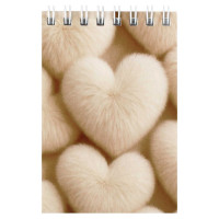 Блокнот А7 мягкая обложка на гребне 40 листов (Феникс) Бежевые сердца УФ-лак арт.73418