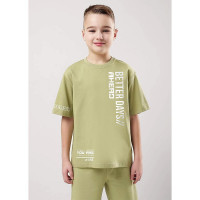 Футболка для мальчика артикул CLE 857060/17кд_п рзамерный ряд 34/134-42/158 цвет хаки
