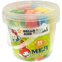 Мел школьный цветной 20 штук в упаковке (CENTRUM) Hello Kitty&friends квадратный пластиковое ведро арт.73069