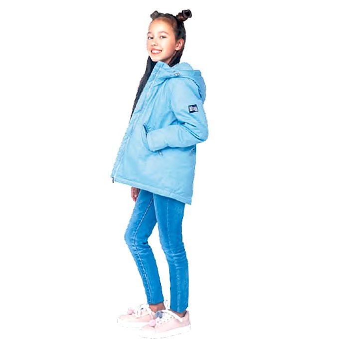 Куртка осенняя для девочки (Батик) арт.Элла размерный ряд 34/134-44/164 цвет серо-голубой