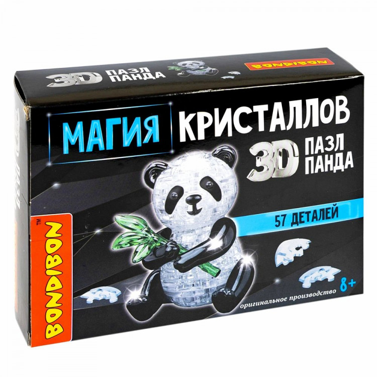 Пазл 57 элементов 3D Магия кристаллов Панда (Bondibon) арт.ВВ5232