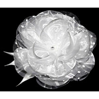 Бант для волос белый Arco Carino 13см арт.119