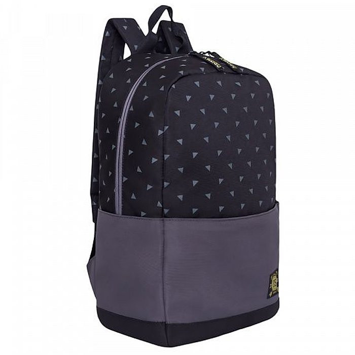 Рюкзак для девочки (Grizzly) арт.RQ-921-5 черный-серый 27х43х15 см