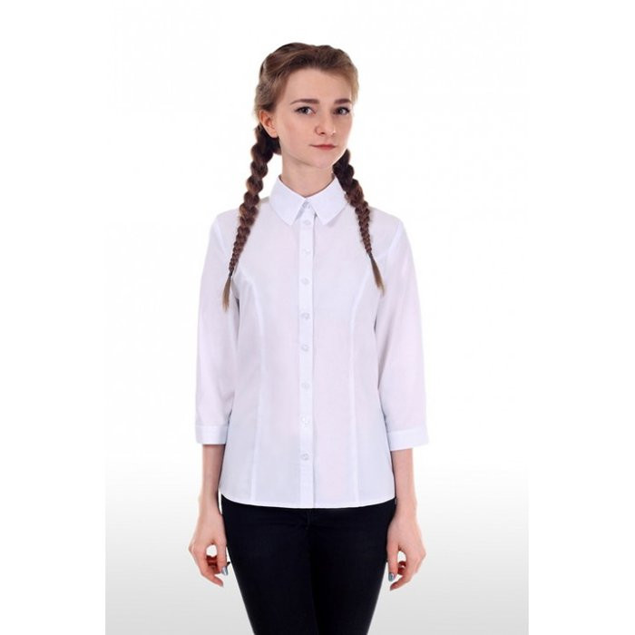 Блузка для девочки (Модники) короткий рукав цвет белый арт.123-1 размер 30