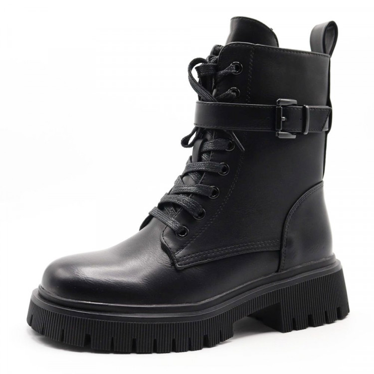 Ботинки для девочки (Stylele) черные верх-искусственная кожа подкладка-байка размерный ряд 36-40 арт.lzl-D8676