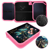 Пенал 1 отделение с 2 откидными планками (Оникс) ПКТ 09-22-19 Стрекозы Maxi 3D фольга 200х140х40мм ткань