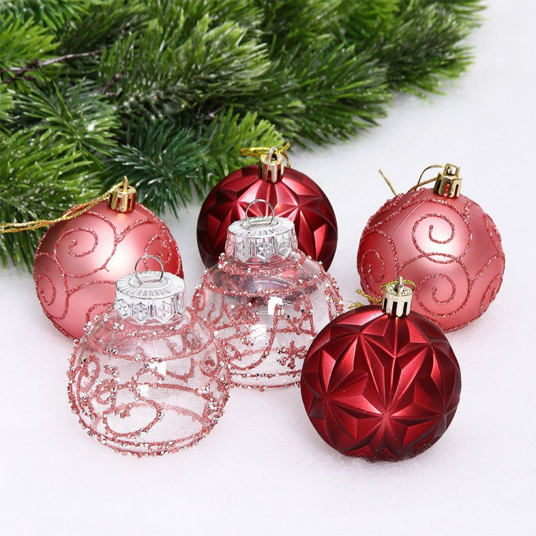 Набор шаров 06см 06шт/наб. "Фантазия" цв.рубин/розов.золото арт.201-5138