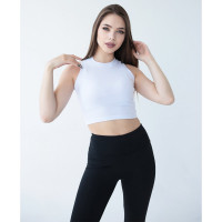 Топ для девочки подростковый арт.Emotion Day Crop размер 42 цвет белый 95% хлопок 5% эластан