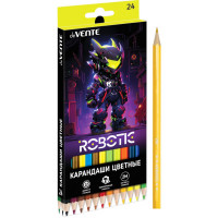 Карандаши цветные (deVENTE) Robotic 24 цвета 2М 2,8 мм шестигранные арт.5024539