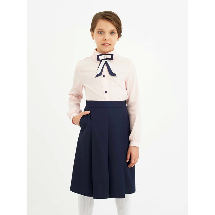 Блузка для девочки (СМЕНА) длинный рукав цвет розовый арт.B225.04 размерный ряд 34/134- 40/152