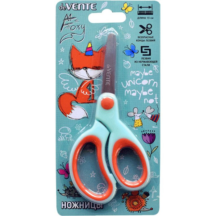 Ножницы детские 130мм прорезиненные ручки (deVENTE) Foxy арт.8010202