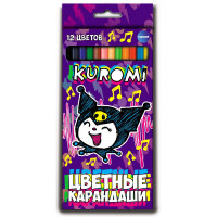Карандаши цветные (CENTRUM) пластиковые Kuromi шестигранные 12 цветов арт.71677