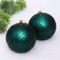 Набор шаров 10см 02шт/наб. "Загадочная мечта" изумруд арт.201-3696