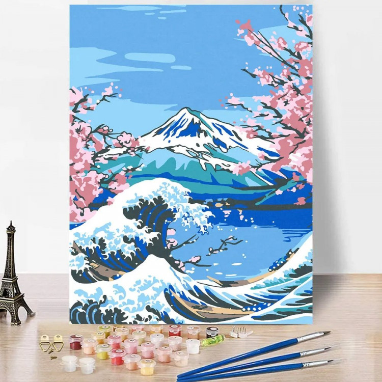 Картина по номерам 30x40см (RedPanda) Пейзажи Волна в Канагаве и Фудзи арт.p55283