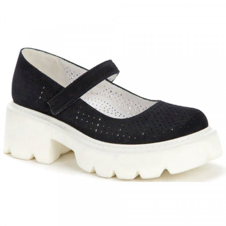 Туфли для девочки (BETSY) темно-синие верх-искусственный нубук подкладка-натуральная кожа размерный ряд 34-36 артикул 928328/02-02