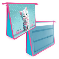 Папка школьная для труда А4 на молнии 2 отделения (Оникс) Котик Карамелька арт ПТ-Р13