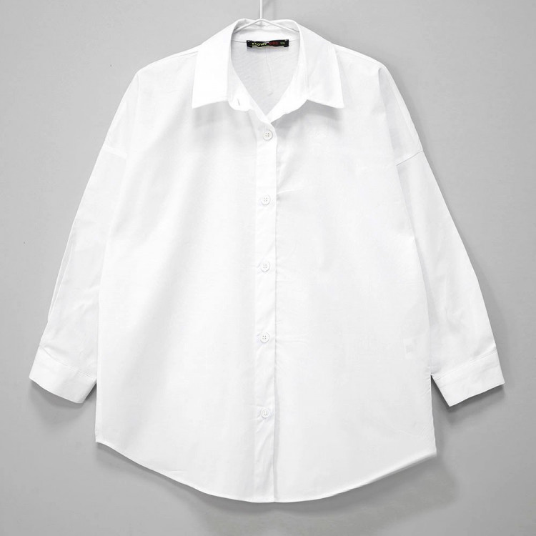Блузка для девочки (BR) длинный рукав цвет белый арт.17820 размерный ряд 30/122-44/164