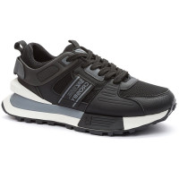 Кроссовки для мальчика (KEDDO) черные верх-искусственная кожа, сетка подкладка-сетка размерный ряд 38-42 арт.257210/01-03