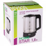 Чайник стекло 1,8л Homestar, арт. HS-1008, черный, 1500Вт