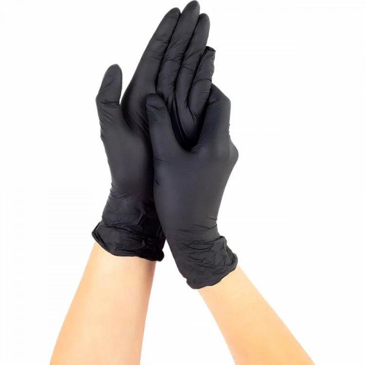 Перчатки нитриловые  черные р-р М 100 шт/уп (Ст.1/10) арт.SEMPB2