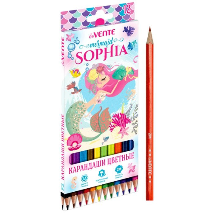 Набор карандашей цветных (deVENTE) Mermaid Sophia 12 цветов 2М 2,8мм арт.5022000