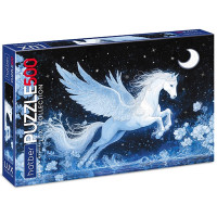 Пазл 500 элементов PREMIUM Волшебный Пегас (Hatber) LUX матовая ламининация 3D фольга арт.500ПЗ2лоф_34455