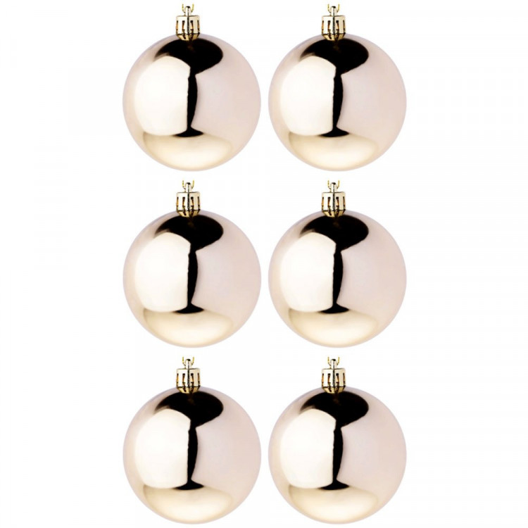 Набор шаров 07см 06шт/наб. "Блеск" шампань арт.372-481