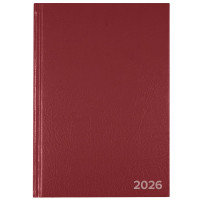 Ежедневник датированный 2026 "Attomex" A5 (140x210 мм) 336 стр, офсет 60 г/м², твердая обложка из бумвинила, тиснение фольгой, бордовый