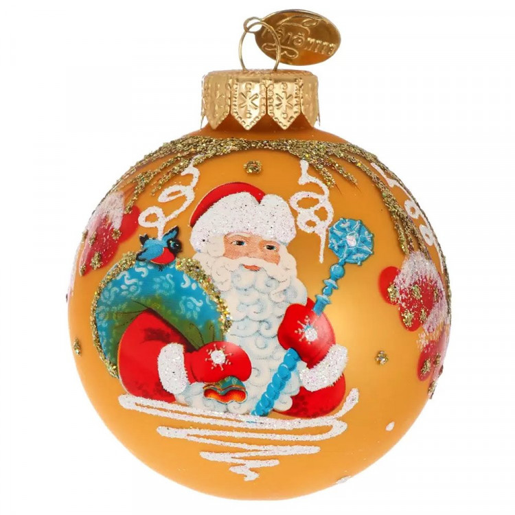 Шар стекло 06,5см "Праздничный Дед Мороз" арт.КУ-65-254006