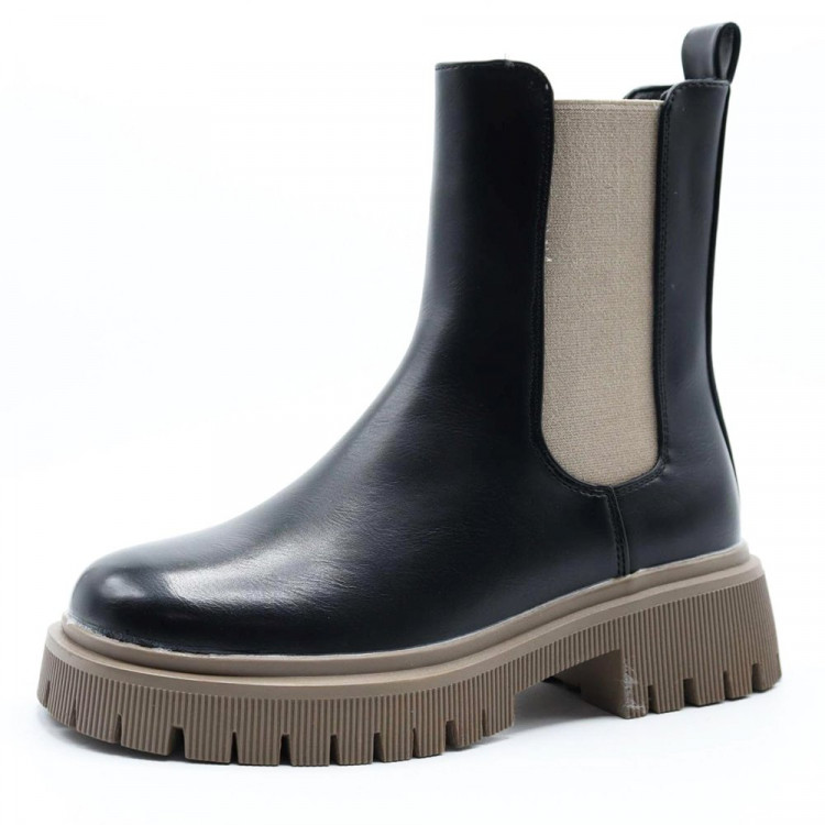 Ботинки для девочки (Stylele) черные верх-искусственная кожа подкладка-байка размерный ряд 36-40 арт. lzl-D8678-8