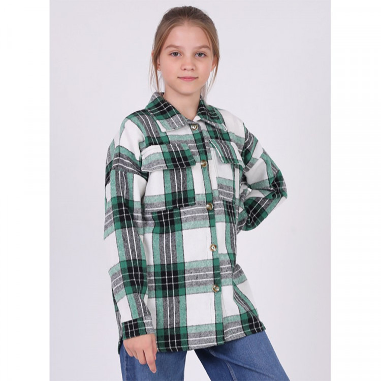 Рубашка для девочки (MULTIBREND) арт.384741 размер 34/134-42/158 цвет зеленый