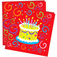 Салфетки "Торт яркий" 12шт/наб 33см*33см арт.6046316