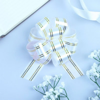 Бант-шар упаковочный №3 цв.белый/золото арт.5078184