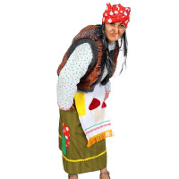 Костюм Д (РУССКАЯ СКАЗКА) Баба-Яга Дремучая (блузка,юбка,фартук,жилет,косынка) р.122-146 арт.5308