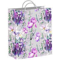 Пакет ПВД с пластиковыми ручками 30*40+10 Винтаж серый