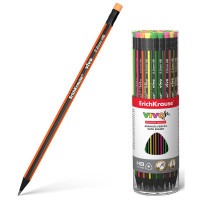 Карандаш чернографитный ErichKrause с ластиком VIVO HB трехгранный корпус арт.45623 (Ст.42)
