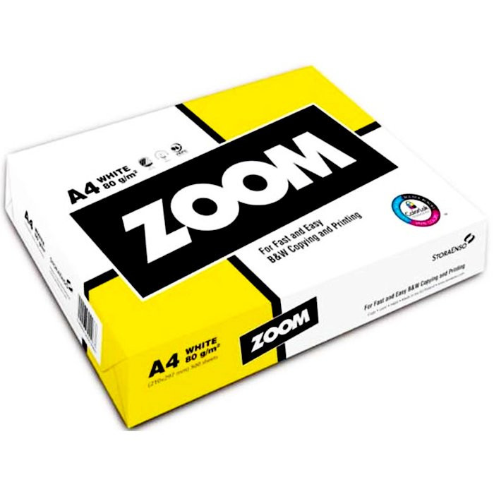 Бумага "ZOOM" А4 500листов . (80г/м2, белизна CIE 150%) (Stora Enso ) 
