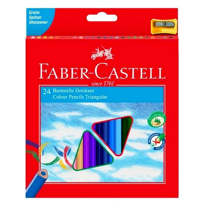 Карандаши цветные (Faber-Castell) Ecopen 24 цвета трехгранные арт.120524