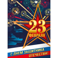 23ФЕВРАЛЯ Плакат "23 Февраля. С Днем Защитника Отечества!" 59*42см арт.071429