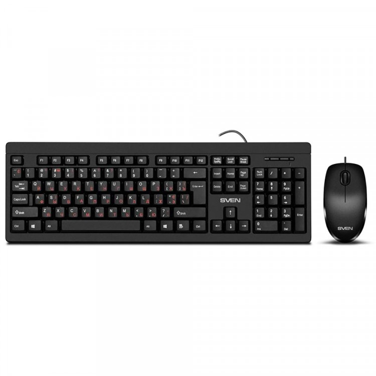 Клавиатура+мышь провод. набор Sven KB-S320C, USB, черный (104 кл., 1000DPI, 2+1кл.)