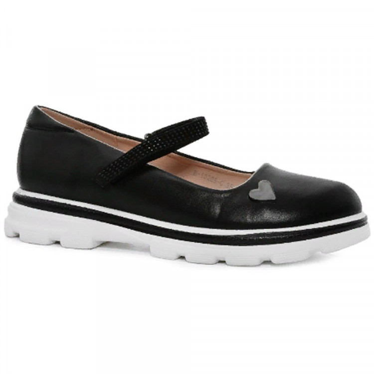 Туфли для девочки (TOM.MIKI) черные верх-искусственная кожа подкладка-натуральная кожа размерный ряд 32-36 арт.B-10205-C