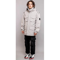 Куртка-парка осенняя для мальчика (Батик) арт.Флойд цвет серебристо-бежевый