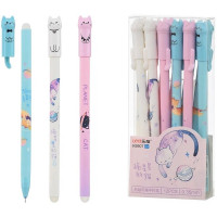 Ручка гелевая ПИШИ-СТИРАЙ (МС) синяя Планета кошек 0,35мм арт.K9907 (Ст.12)