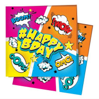 Салфетки "Комиксы #HappyBday" 12шт/наб 24*24см арт.6058272