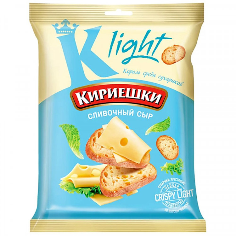 Сухарики "Кириешки Light" сливочный сыр 33г пшеничные арт.БС509