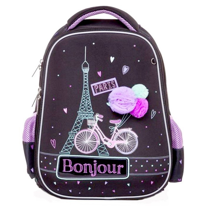 Ранец для девочек школьный (Hatber) Ergonomic light Bonjour Paris 38х29х15 арт.NRk_45021