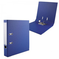 Папка-регистратор 50мм ПВХ с 2 сторонней обтяжкой, металлический уголок, синяя, разобранная